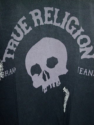 TRUE RELIGION �s SHIRT�@TRUE RELIGION STYLE M648036DI COLOR BLACK SS CREWNECK TEE 100%COTTON MADE IN CHINA