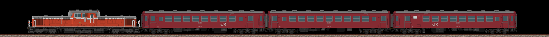 DD51が牽引する50系客車