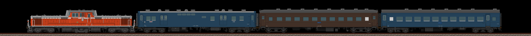 スユニ50と旧型客車